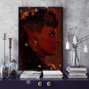 博德之门3卡菈克Karlach帆布打印金属框架海报装饰画家居游戏