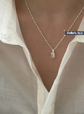 单链条清仓【不含吊坠】通体S925银防过敏项链锁骨链叠戴