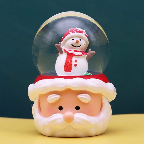 可爱卡通圣诞老人迷你水晶球摆件
