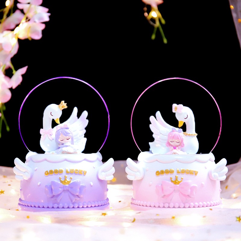 烂漫天鹅少女水晶球音乐盒摆件