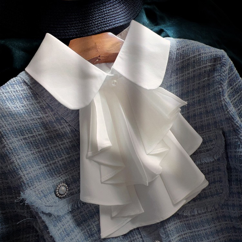 假领雪纺宫廷风法式两种穿法