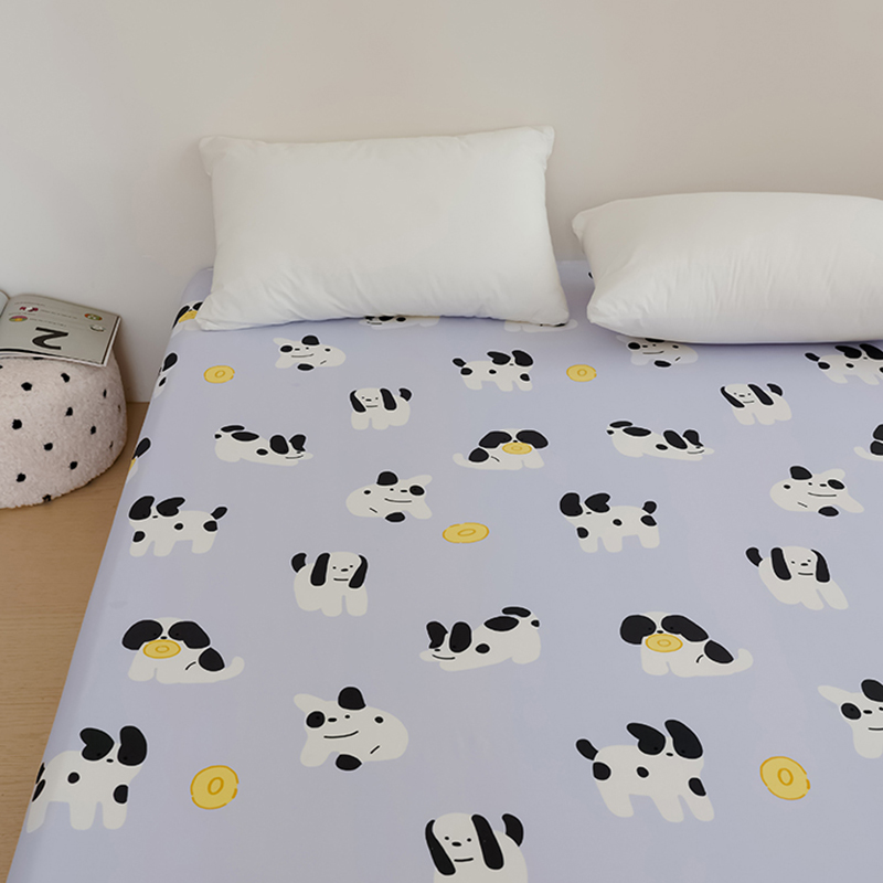 花花造梦卡通紫色全棉床单