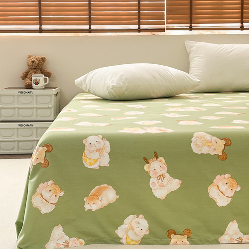 卡通原创插画全棉床单床笠可定制