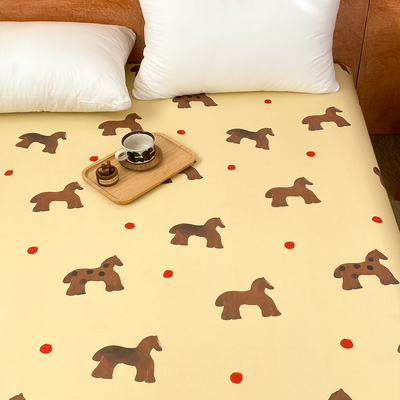 free小马 本命马年原创60s全棉长绒棉床单床笠罩单件被单1.5/1.8m