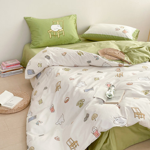 插画师原创四件套全棉复古怀旧