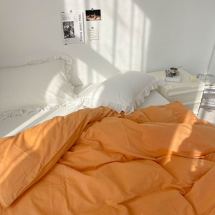 朴实无华小舒服 纯色全棉色织水洗棉全棉被套单件纯棉被罩单双u.