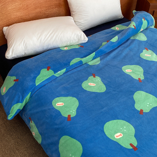 梨子的思考 原创撞色韩系奶油绒被套被芯罩单件加厚保暖网红小众