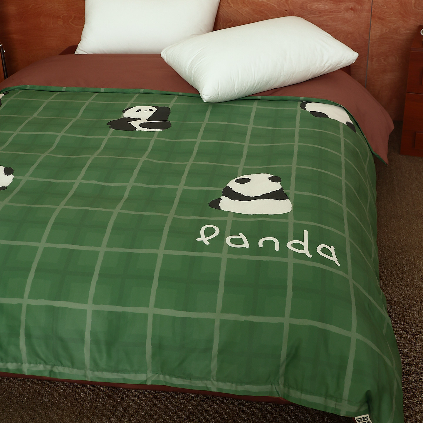 熊猫复古商店 小众设计全棉60s长绒棉被套格纹被芯罩中式复古单件