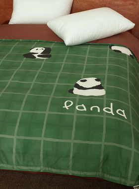 熊猫复古商店 小众设计全棉60s长绒棉被套格纹被芯罩中式复古单件