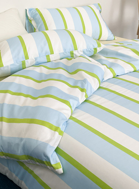 慢海风 无性别款全棉四件套60s长绒棉床单被套床笠裸睡款单人双人