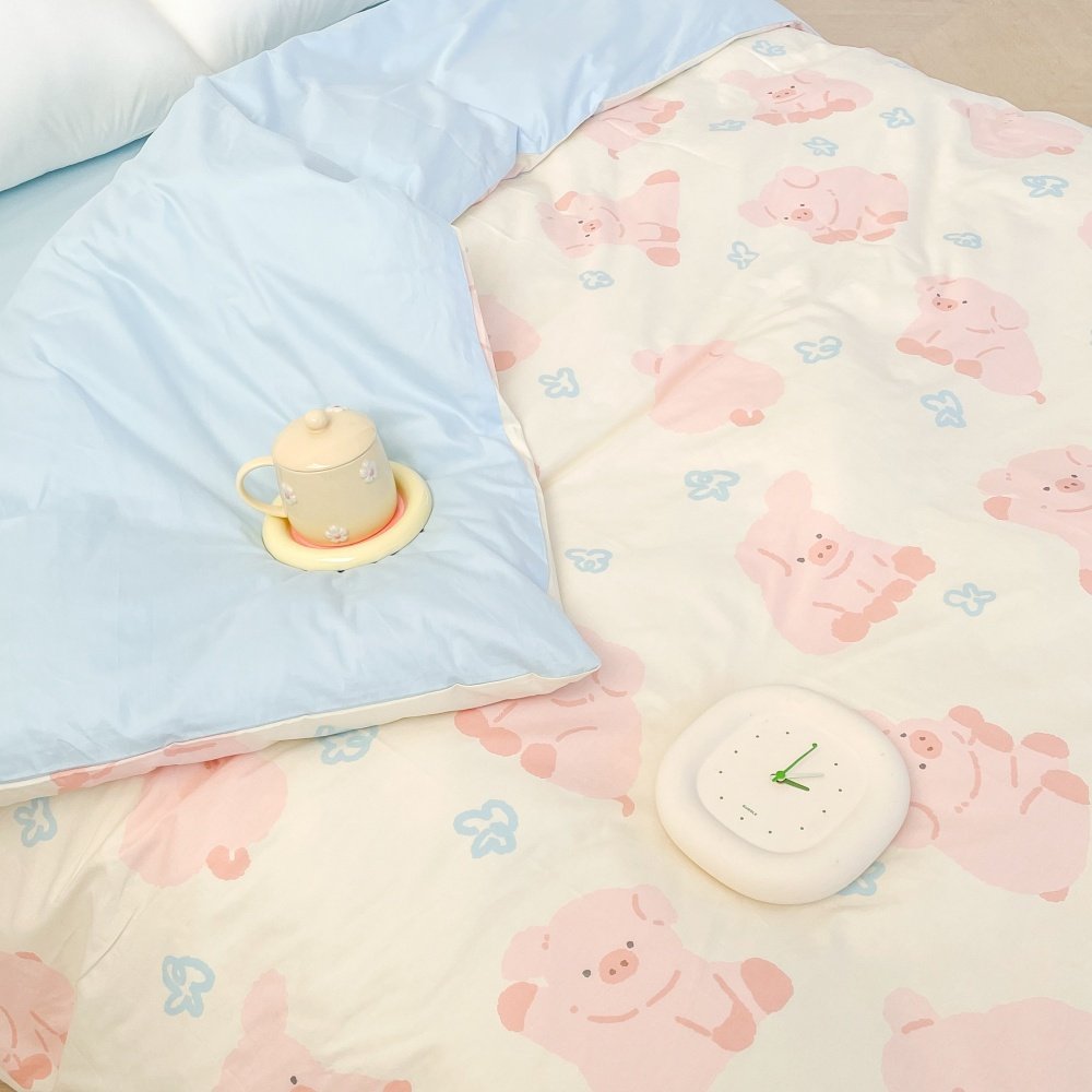 小猪马克 原创可爱粉猪全棉单被套被罩被子被芯套100棉纯棉2*2.3m