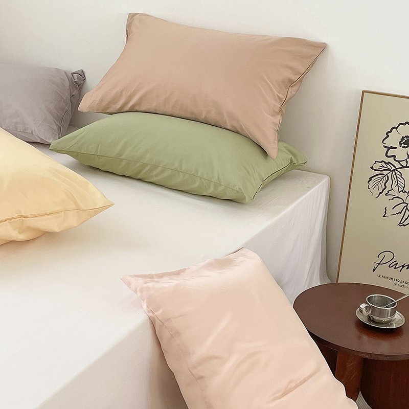 花花造梦纯色全棉枕套