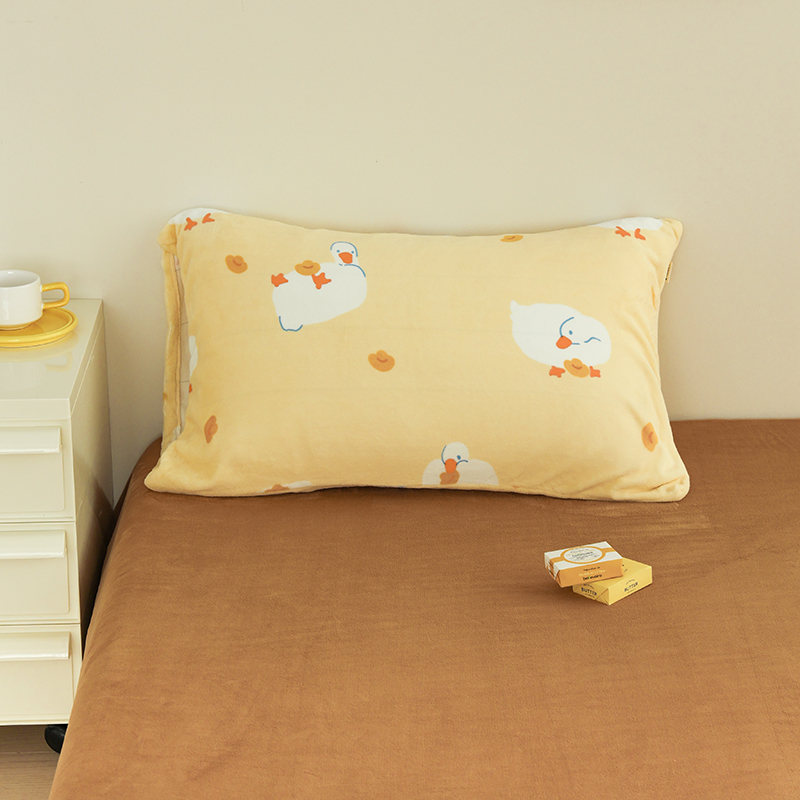 花花造梦卡通少女心牛奶绒枕套