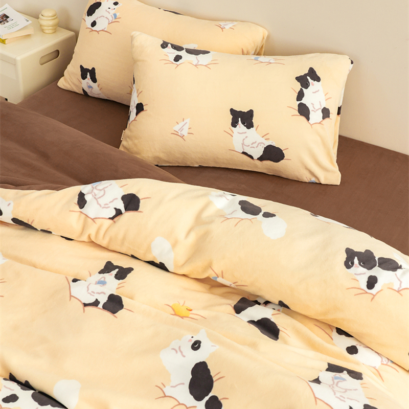 原创可爱奶油绒保暖四件套