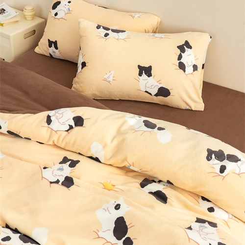 原创可爱奶油绒保暖四件套