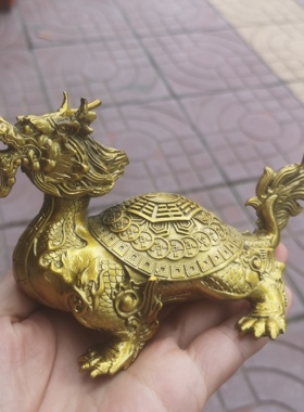 真铜纯铜小号龙龟摆件金钱龟摆设家居客厅办公室装饰礼品