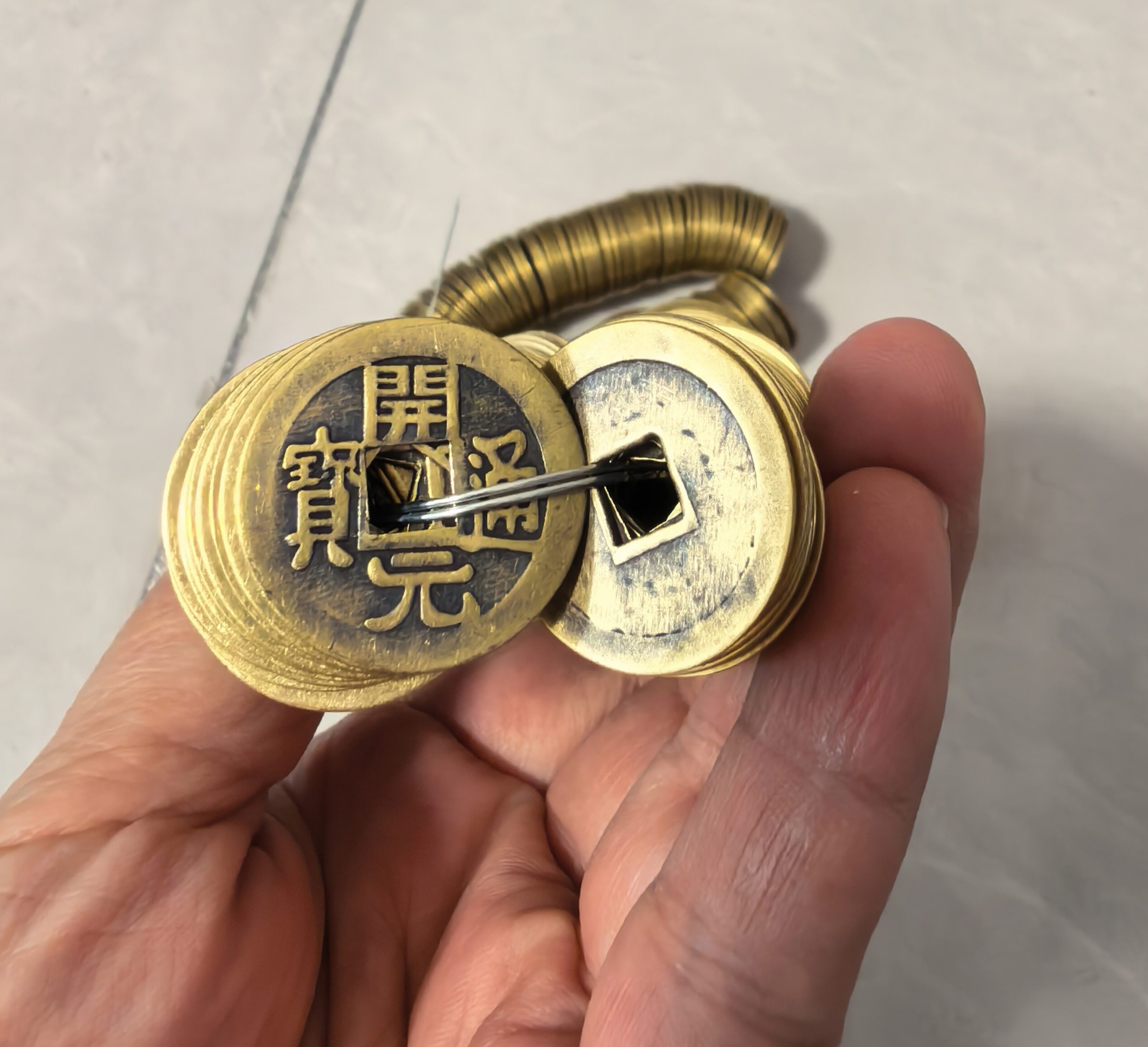 真铜纯铜仿古开元通宝铜钱黄铜铜币铜板家居摆件仿唐朝直径24毫米
