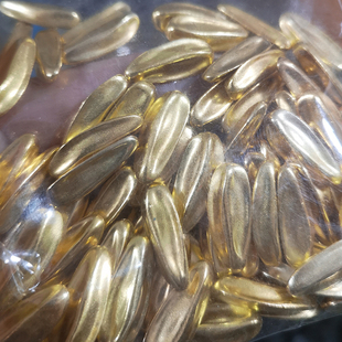 古玩铜器收藏黄铜迷你瓜子金色纯铜立体金色葵子边果摆件装饰单个