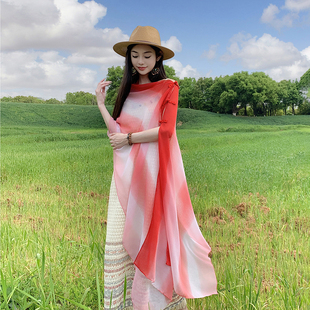 民族风沙漠旅行度假夏季渐变色西北百变穿搭披肩女草原丝巾沙滩巾