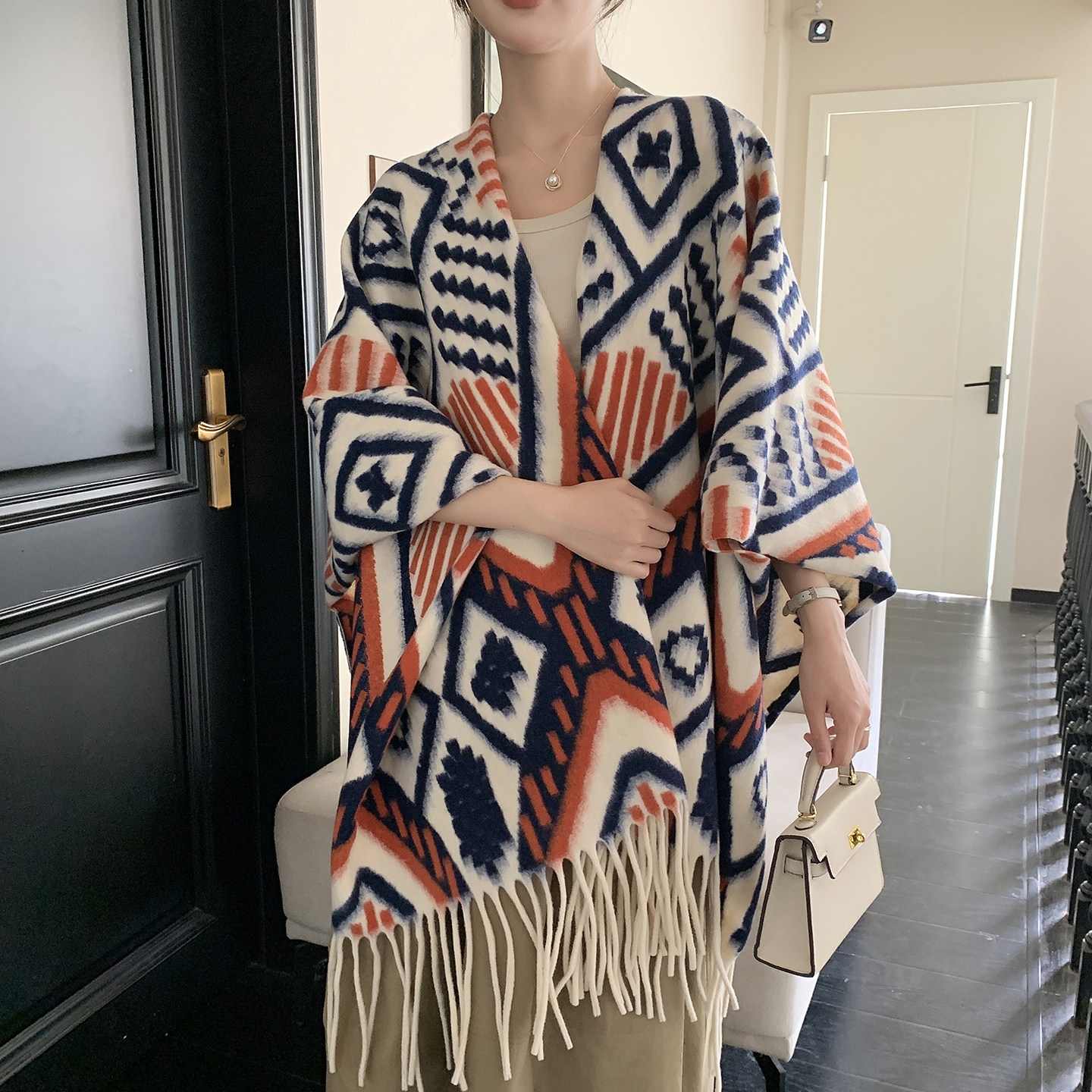 波西米亚披肩女外搭民族风毯子旅游斗篷大披风外套高级感空调保暖
