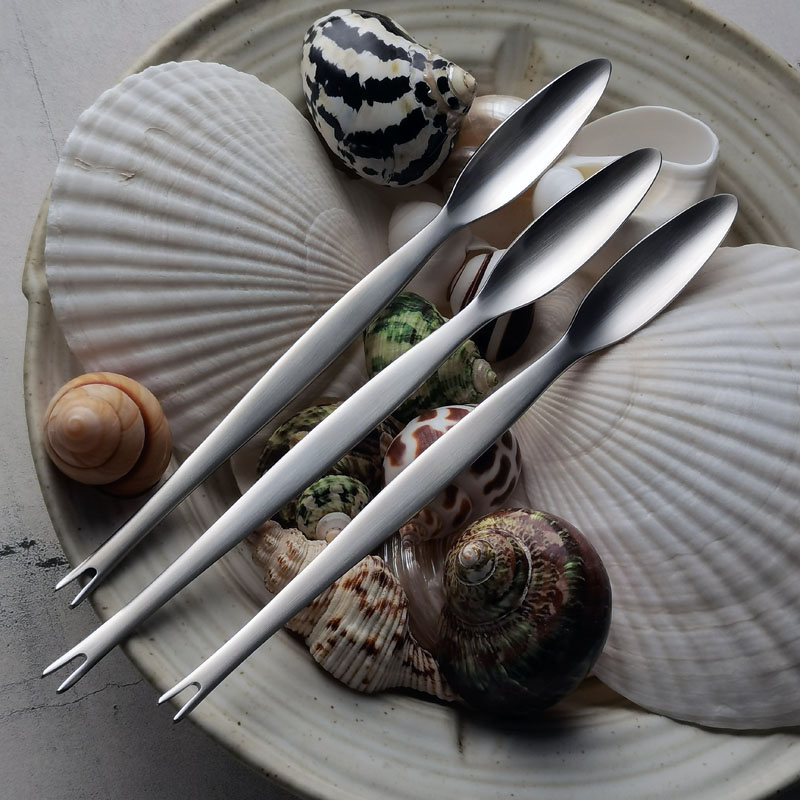 海鲜小工具 食品级304不锈钢 海鲜叉海鲜勺龙虾螃蟹勺叉 小巧精美