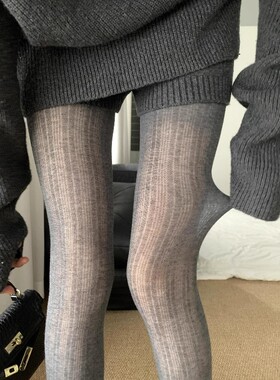 灰色透肤连裤袜显瘦打底裤春秋季外穿不掉档外穿薄款2025新款薄款