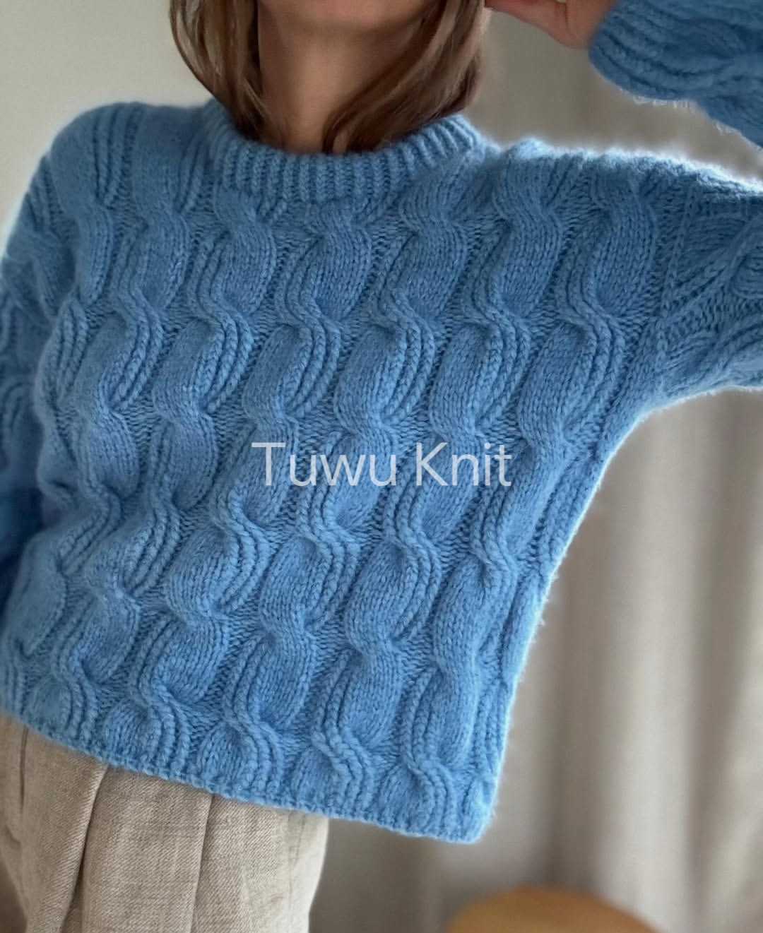 旋转 女士大麻花毛衣棒针编织中文图解文字说明