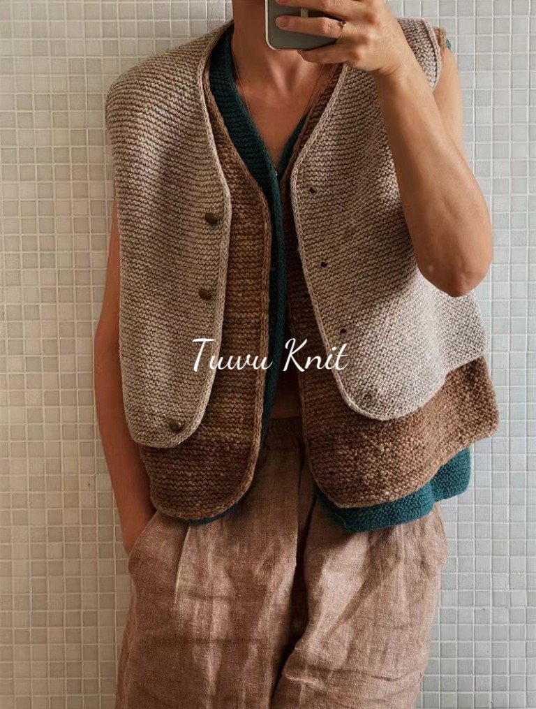 伽蓝背心 男女同款起伏针马甲棒针编织中文图解文字说明,商务/设计服务,其它设计服务,淘宝优惠券,粉丝福利购,淘宝优惠卷