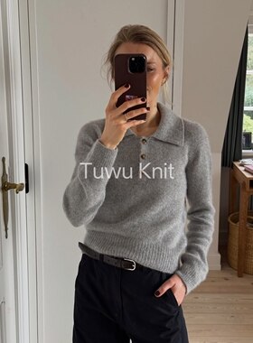 佩玖 女士翻领Polo 套衫毛衣棒针编织中文解文字说明 非视频