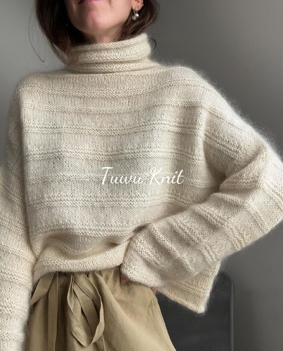 [非成衣]佳念 女士高领宽松毛衣编织中文图解文字说明