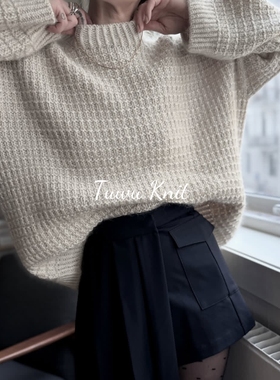 希微 宽松纹理毛衣棒针编织中文图解文字说明