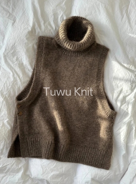 露露背心厚实版棒针编织中文图解文字说明