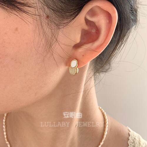 安眠曲925银针耳钉小众时尚
