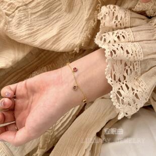 lullaby《多宝》s925纯银小众设计感双面彩色宝石手链百搭女