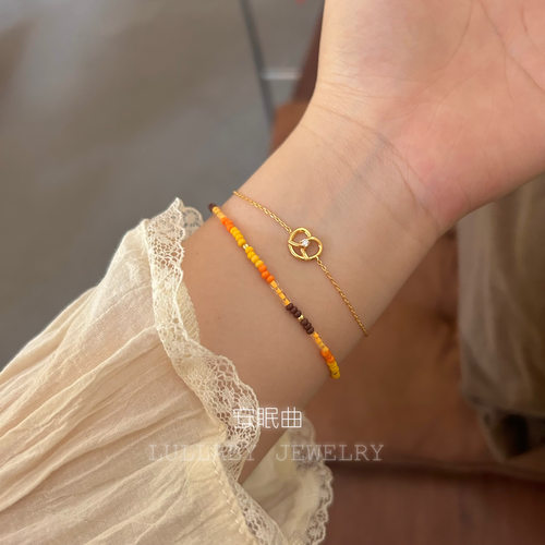 安眠曲纯银小众设计碱水结手链