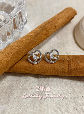安眠曲 s925纯银可爱碱水结简约气质小众设计ins高级感小巧耳钉女