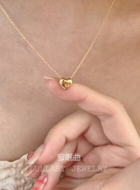 胖胖的爱心 s925纯银项链女小众设计感韩版百搭锁骨链女生礼物