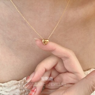 胖胖的爱心 s925纯银项链女小众设计感韩版百搭锁骨链女生礼物