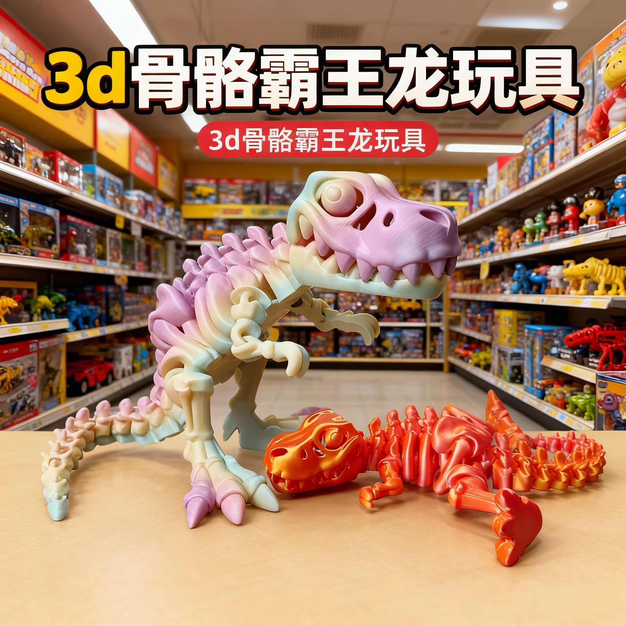 3D打印霸王龙恐龙骨架3D龙图片