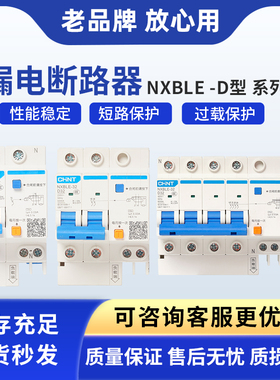 正泰漏电断路器D型动力保护器NXBLE-32-63-125 1P+N 2P3P4P32A63A