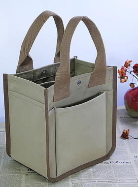 上班女生韩版手提帆布包新款通勤时尚日系小清新百搭手拎包杂物袋