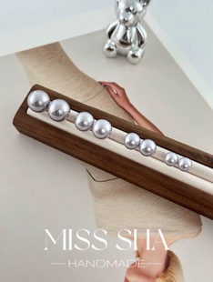 【芋泥波波】人造淡紫色珍珠耳环纯银抗过敏耳针耳夹简约耳饰