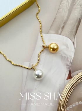 万能可掰扣珍珠项链吊坠女