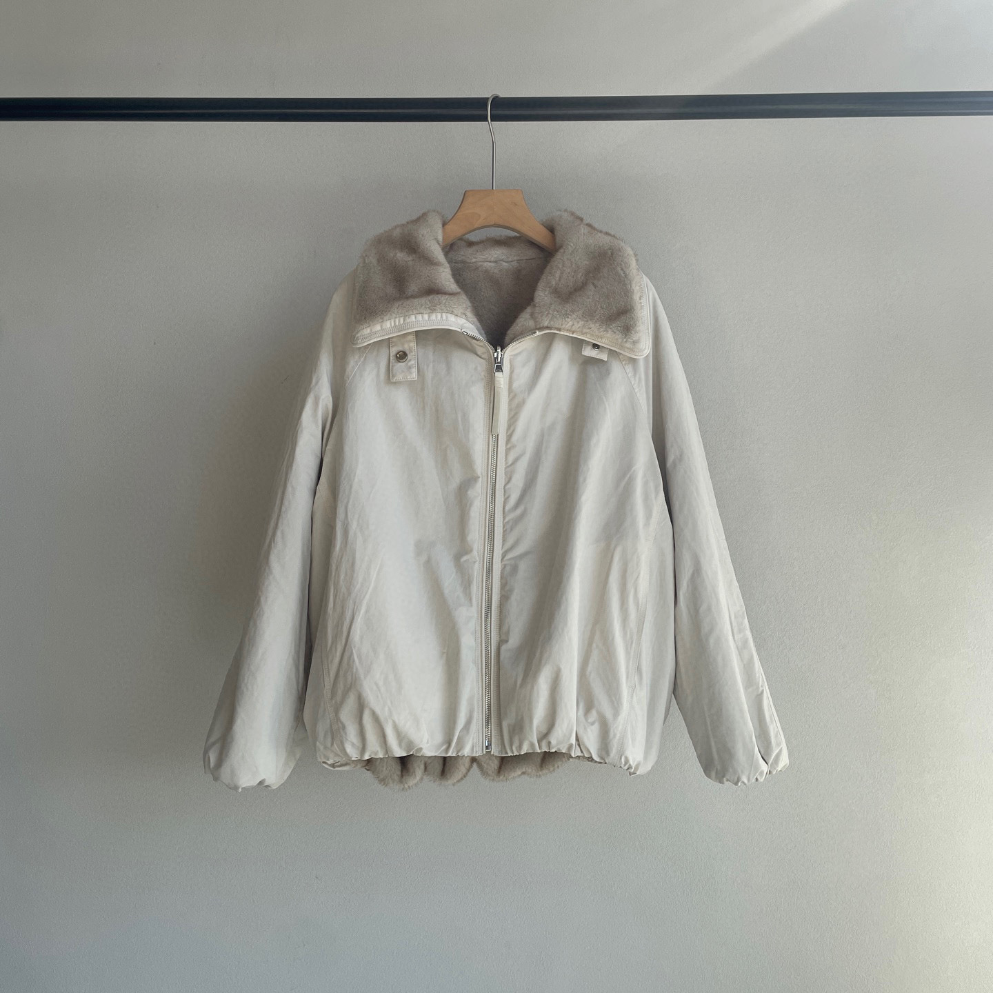 ed双面穿毛绒派克服皮草外套女