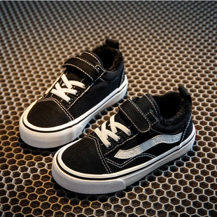 儿童鞋子2025秋冬季女童帆布鞋高帮男童宝宝休闲板鞋秋款软底加绒