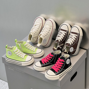 儿童帆布鞋2026春秋新款女童鞋子宝宝男童单鞋小童布鞋高帮春款潮