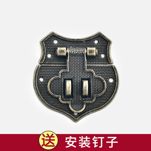箱扣搭扣锁扣仿古卡扣首饰盒礼盒挂锁箱扣锌合金拉扣古铜色五金