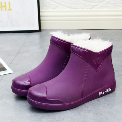 雨鞋女款短筒防冻雨靴成人水鞋时尚冬天保暖加绒防水厨房胶鞋套鞋