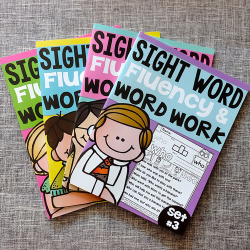 Sight Word Fluency and Word Work小学英语高频词句子涂色练习纸