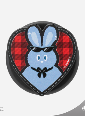 Jascent原创朋克兔子爱心格纹无棱气囊磁吸可爱插画MagSafe支架